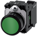 SIEMENS 3SU1100-0AB40-3BA0 Pushbutton, 22 mm, round, plastic, green, button, 1 NO