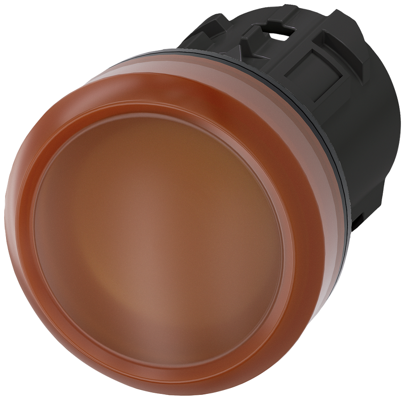 SIEMENS 3SU1001-6AA00-0AA0 Indicator light, 22 mm, round, plastic, amber, lens, smooth