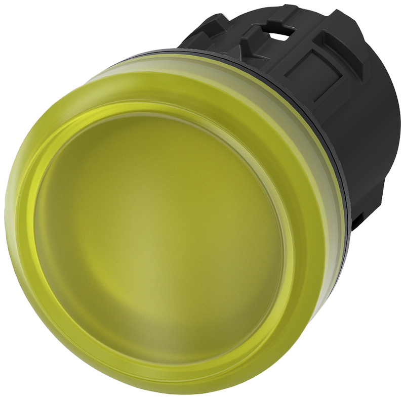 SIEMENS 3SU1001-6AA30-0AA0 Indicator light, 22 mm, round, plastic, yellow, lens, smooth