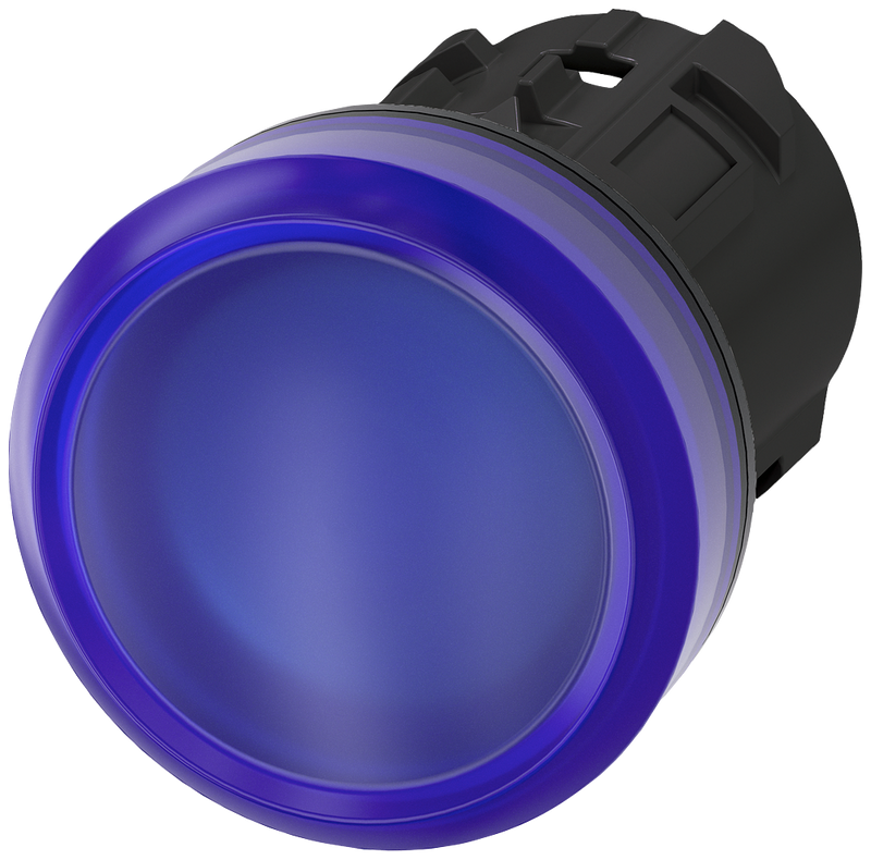 SIEMENS 3SU1001-6AA50-0AA0 Indicator light, 22 mm, round, plastic, blue, lens, smooth