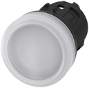SIEMENS 3SU1001-6AA60-0AA0 Indicator light, 22 mm, round, plastic, white, lens, smooth