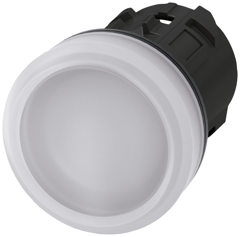 SIEMENS 3SU1001-6AA60-0AA0 Indicator light, 22 mm, round, plastic, white, lens, smooth