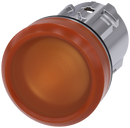 SIEMENS 3SU1051-6AA00-0AA0 Indicator light, 22 mm, round, metal, high gloss, amber, lens, smooth