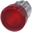 SIEMENS 3SU1051-6AA20-0AA0 Indicator light, 22 mm, round, metal, high gloss, red, lens, smooth