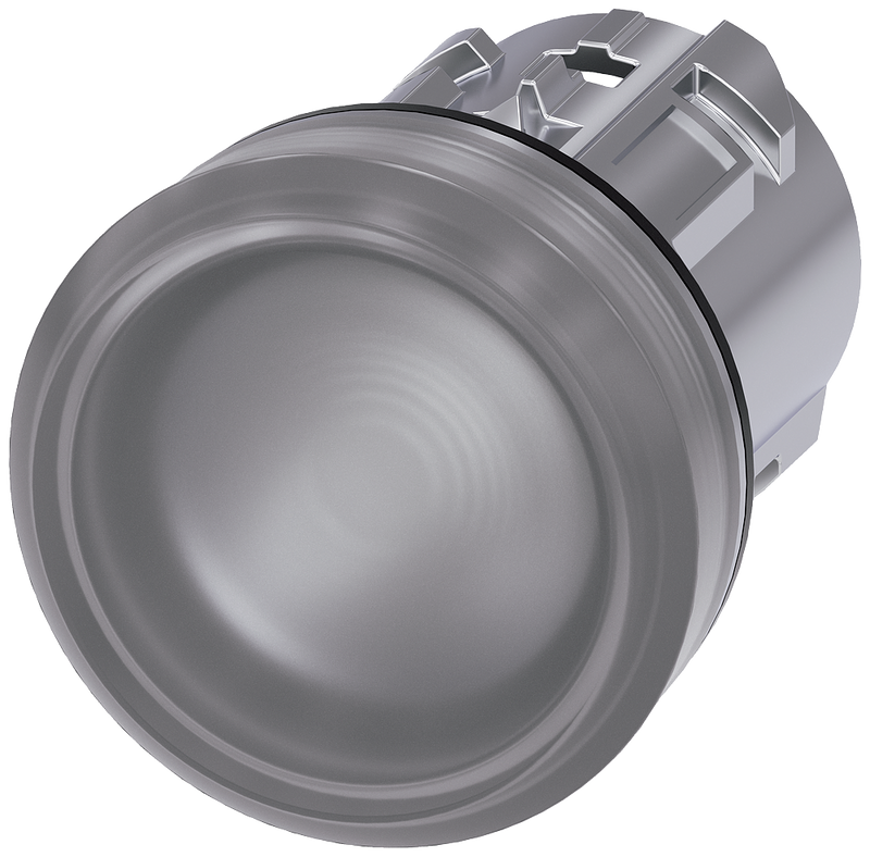 SIEMENS 3SU1051-6AA70-0AA0 Indicator light, 22 mm, round, metal, high gloss, clear, lens, smooth