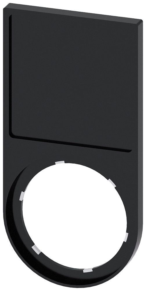 SIEMENS 3SU1900-0AJ10-0AA0 Label holder, flat, rounded at the bottom, black, for labeling plate 27x 27 mm