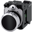 SIEMENS 3SU1150-0AB10-3BA0 Pushbutton, 22 mm, round, metal, high gloss, black, button, 1 NO