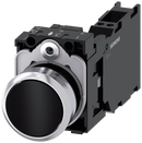 SIEMENS 3SU1150-0AB10-3FA0 Pushbutton, 22 mm, round, metal, high gloss, black, button, 1 NO + 1 NC