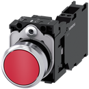 SIEMENS 3SU1150-0AB20-3FA0 Pushbutton, 22 mm, round, metal, high gloss, red, button, 1 NO + 1 NC