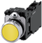 SIEMENS 3SU1150-0AB30-3FA0 Pushbutton, 22 mm, round, metal, high gloss, yellow, button, 1 NO + 1 NC