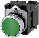 SIEMENS 3SU1150-0AB40-3BA0 Pushbutton, 22 mm, round, metal, high gloss, green, button, 1 NO