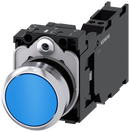 SIEMENS 3SU1150-0AB50-3FA0 Pushbutton, 22 mm, round, metal, high gloss, blue, button, 1 NO + 1 NC