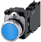 SIEMENS 3SU1150-0AB50-3FA0 Pushbutton, 22 mm, round, metal, high gloss, blue, button, 1 NO + 1 NC