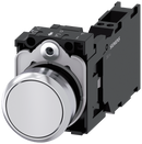 SIEMENS 3SU1150-0AB60-3FA0 Pushbutton, 22 mm, round, metal, high gloss, white, button, 1 NO + 1 NC
