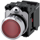 SIEMENS 3SU1152-0AB20-3CA0 Pushbutton, illuminated, 22 mm, round, metal, high gloss, red, button, 1 NC