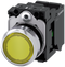 SIEMENS 3SU1152-0AB30-3BA0 Pushbutton, illuminated, 22 mm, round, metal, high gloss, yellow, button, 1 NO