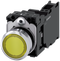 SIEMENS 3SU1152-0AB30-3FA0 Pushbutton, illuminated, 22 mm, round, metal, high gloss, yellow, button, 1 NO + 1 NC