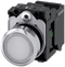 SIEMENS 3SU1152-0AB60-3BA0 Pushbutton, illuminated, 22 mm, round, metal, high gloss, white, button, 1 NO