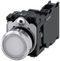 SIEMENS 3SU1152-0AB60-3FA0 Pushbutton, illuminated, 22 mm, round, metal, high gloss, white, button, 1 NO + 1 NC