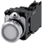 SIEMENS 3SU1152-0AB70-3FA0 Pushbutton, illuminated, 22 mm, round, metal, high gloss, clear, button, 1 NO + 1 NC