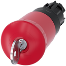 SIEMENS 3SU1000-1HK20-0AA0 Emergency stop mushroom pushbutton, 22 mm, round, plastic, red, with lock BKS