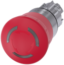 SIEMENS 3SU1051-1HB20-0AA0 Emergency stop mushroom pushbutton, illuminated, 22 mm, round, metal, high gloss, red, 40 mm