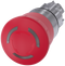 SIEMENS 3SU1051-1HB20-0AA0 Emergency stop mushroom pushbutton, illuminated, 22 mm, round, metal, high gloss, red, 40 mm