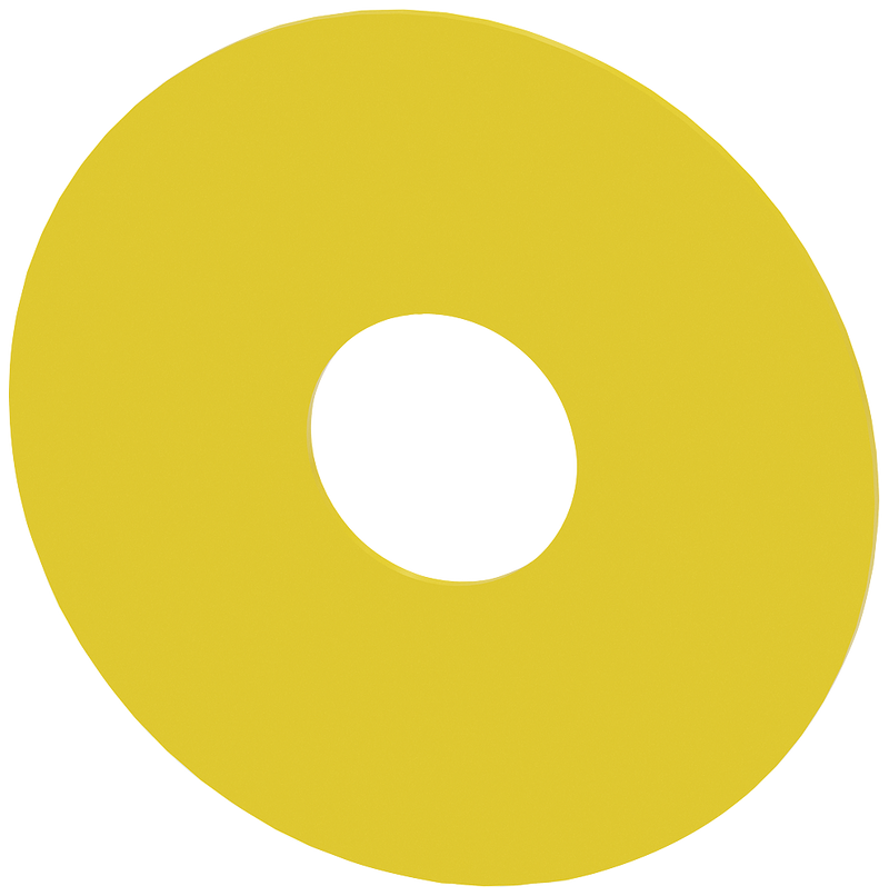 SIEMENS 3SU1900-0BC31-0AA0 Backing plate for emergency stop mushroom pushbutton, yellow, external d. 75 mm, inside d. 23 mm