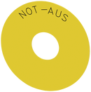 SIEMENS 3SU1900-0BC31-0AS0 Backing plate round for emergency stop mushroom pushbutton, yellow, external diameter 75 mm, I