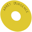 SIEMENS 3SU1900-0BC31-0GQ0 Backing plate round, for emergency stop mushroom pushbutton, yellow: Arret DURGENCE