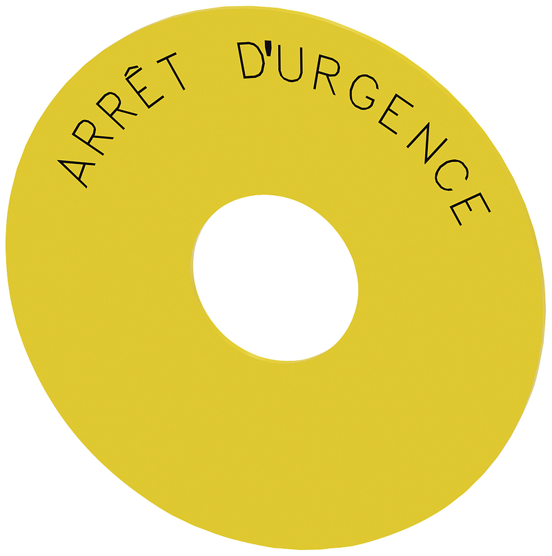 SIEMENS 3SU1900-0BC31-0GQ0 Backing plate round, for emergency stop mushroom pushbutton, yellow: Arret DURGENCE