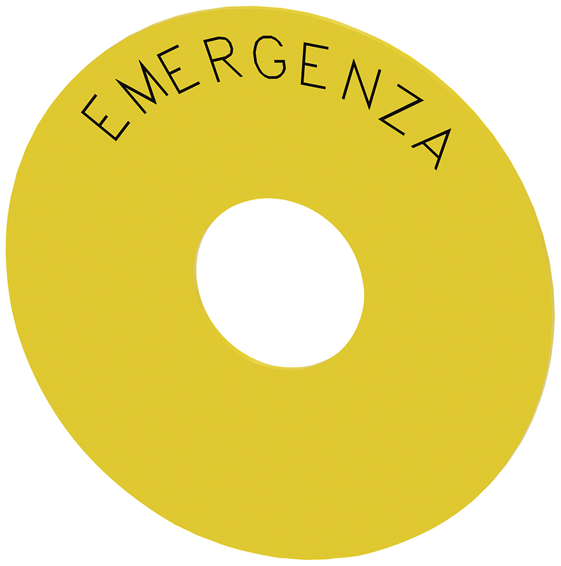 SIEMENS 3SU1900-0BC31-0JA0 Backing plate for emergency stop mushroom pushbutton, yellow, external d. 75 mm, inside d. 23 mm