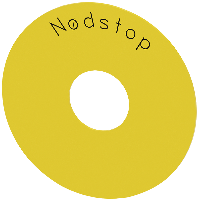 Siemens 3SU1900-0BC31-0LA0 Backing plate round, for EMERGENCY STOP  mushroom pushbutton, yellow, self-adhesive, outer diameter 75 mm, inside diameter 23 mm, with inscription: Nodstop