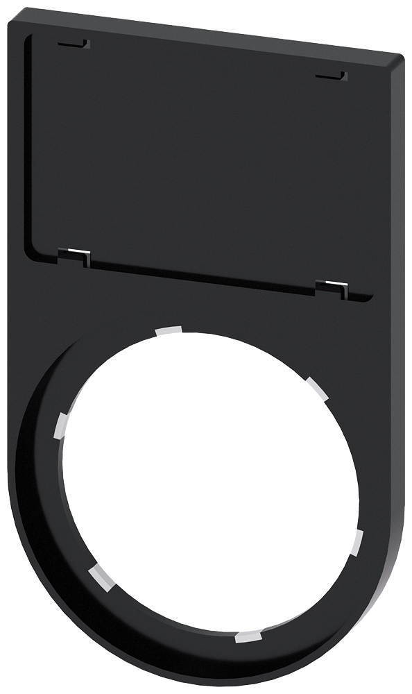 SIEMENS 3SU1900-0AS10-0AA0 Label holder, flat, rounded, black, for labeling plate 17.5x 27 mm