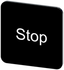 SIEMENS 3SU1900-0AF16-0DS0 Labeling plate 22 x 22 mm, label black, labeling: Stop