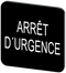 SIEMENS 3SU1900-0AF16-0GQ0 Labeling plate 22x22 mm, black label: Arret DURGENCE