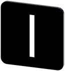 SIEMENS 3SU1900-0AF16-0QB0 Labeling plate 22x22 mm, black label, icon: I*