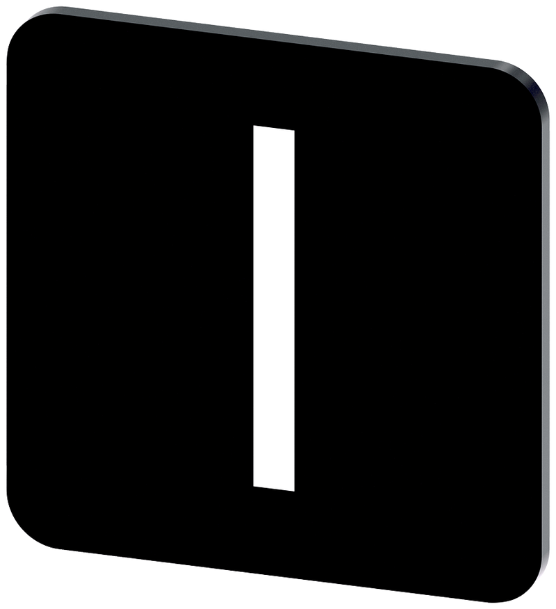 SIEMENS 3SU1900-0AF16-0QB0 Labeling plate 22x22 mm, black label, icon: I*