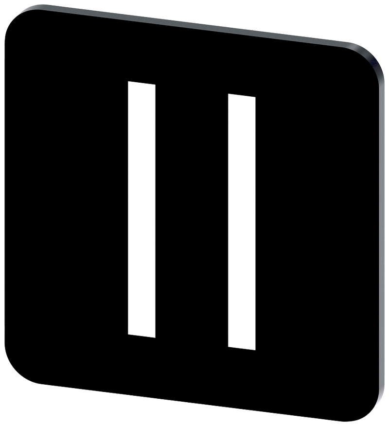 SIEMENS 3SU1900-0AF16-0QC0 Labeling plate 22x22 mm, black label, icon: II*
