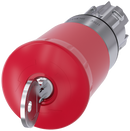 SIEMENS 3SU1050-1HK20-0AA0 Emergency stop mushroom pushbutton, 22 mm, round, metal, high gloss, red, with BKS lock