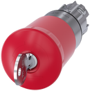SIEMENS 3SU1050-1HX20-0AA0 Emergency stop mushroom pushbutton, 22 mm, round, metal, high gloss, red, with IKON lock