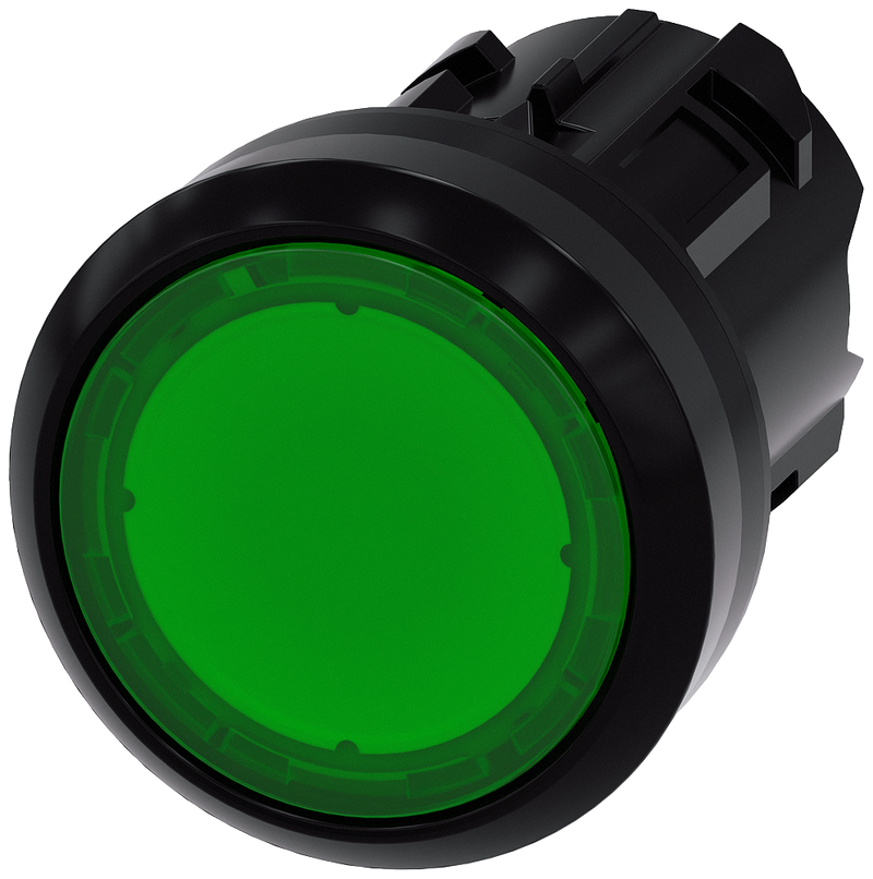 SIEMENS 3SU1001-0AD40-0AA0 Pushbutton, illuminated, as indicator light, 22 mm, round, plastic, green
