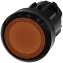 SIEMENS 3SU1001-0AB00-0AA0 Pushbutton, illuminated, 22 mm, round, plastic, amber, button