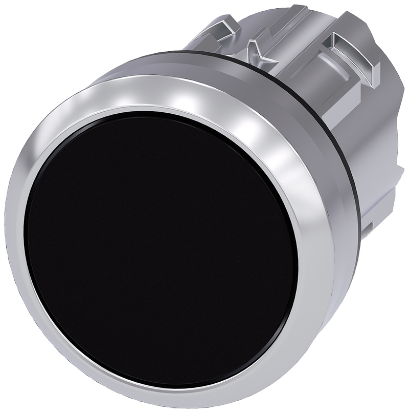 SIEMENS 3SU1050-0AB10-0AA0 Pushbutton, 22 mm, round, metal, high gloss, black, button