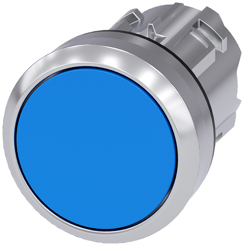 SIEMENS 3SU1050-0AA50-0AA0 Pushbutton, 22 mm, round, metal, high gloss, blue, button