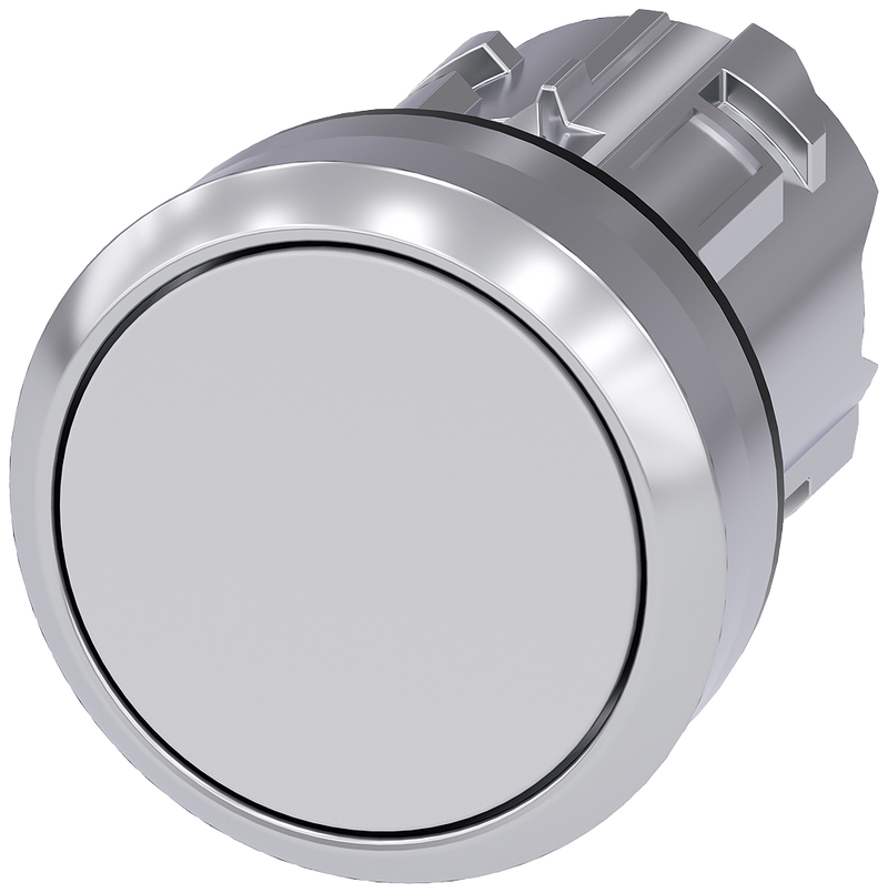 SIEMENS 3SU1050-0AA60-0AA0 Pushbutton, 22 mm, round, metal, high gloss, white, button