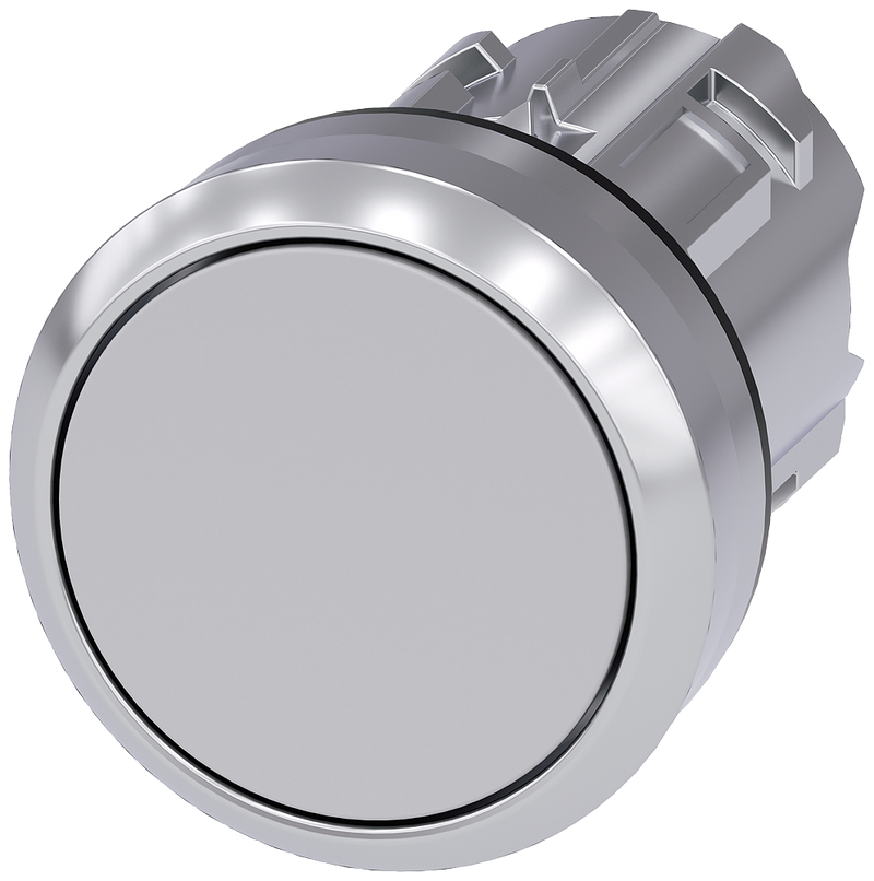 SIEMENS 3SU1050-0AB80-0AA0 Pushbutton, 22 mm, round, metal, high gloss, gray, button