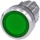 SIEMENS 3SU1051-0AB40-0AA0 Pushbutton, illuminated, 22 mm, round, metal, high gloss, green, button