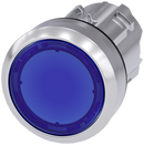 SIEMENS 3SU1051-0AA50-0AA0 Pushbutton, illuminated, 22 mm, round, metal, high gloss, blue, button