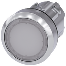 SIEMENS 3SU1051-0AA60-0AA0 Pushbutton, illuminated, 22 mm, round, metal, high gloss, white, button